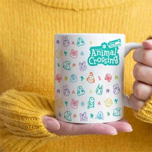 Animal Crossing Horizons 11oz Tazas de taza de leche de té de café de cerámica blanca linda 210804