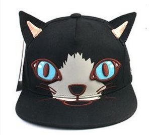 Dier Design Baseball Cap voor Dames Mode Cat Ear Hip-Hop Flat-Branden Hat 5 stks / partij Gratis Verzending