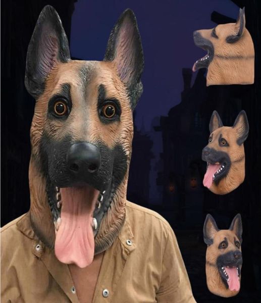 Animal Dog Head Falle Face Latex Party Masque Halloween Dance Party Costume Wolfhound Masks Theatre Toys Festival de robe fantaisie Gift6241601