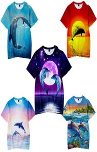 Dier Dolfijn 3D Print T-shirt Dames Mannen Jongens Meisjes Kinderen Zomer Mode Korte Mouw Grappige T-shirt Grafische Tees streetwear9641817