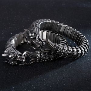 Animal Dragon lien chaîne Bracelet hommes motard Viking acier inoxydable Punk hommes vieux métal Vintage bracelets bijoux