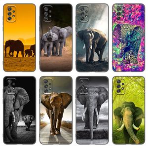 Animal Elephant Baby Phone Case pour Samsung Galaxy A13 A22 A32 4G A53 A73 5G A21 A30 A50 A52 S A12 A23 A31 A33 A51 A70 A71 A72