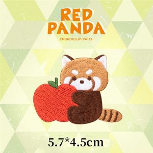 Patches de broderie d'animaux sur vêtements Red Panda DIY DIY AUSSI-PATT T-shirt Veste Sticker Appliques pour badges de vêtements