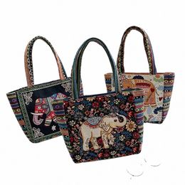 Animal Style ethnique sac à main à la mode paon broderie éléphant sac à main lapin toile femmes sacs à bandoulière femmes 88TV #