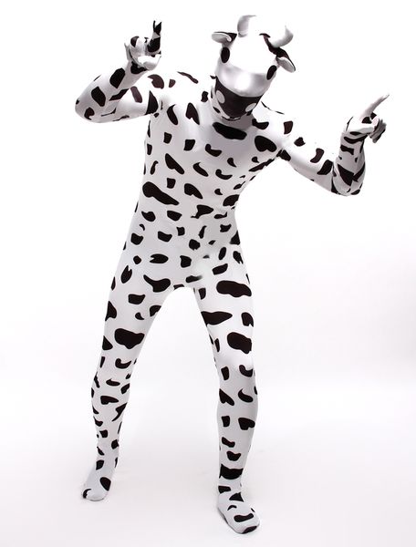 Animal drôle vaches laitières cosplay Catsuit Costume Lycar spandex corps complet Zentai costume scène costumes club fête combinaison