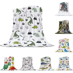 Animal vert dinosaure plante corail polaire couverture couverture le lit flanelle canapé jeter couverture petite couverture pour enfants maison Textile 240122