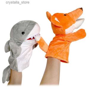 Animal Main Doigt Marionnette En Peluche Poupée Éducatifs Bébé Jouets Renard Ours Requin Simulateur Doux Jouets En Peluche Anime Poupée Jeu Pour Fille L230518