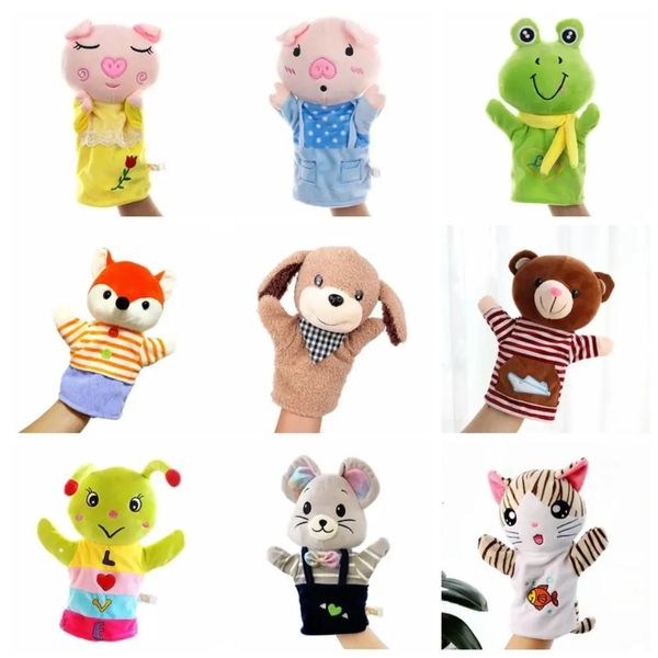 Animal Mano Dedo Marioneta Peluche Muñeca Juguetes Educativos Oso Tiburón Simulador Suave Relleno Dinosaurio Panda Anime Juego 231228