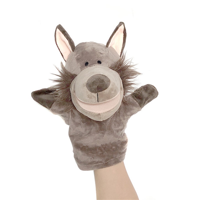 Animal Hand Finger Puppeta Fladado Dolled Educational Baby Toys Fox Bear Shark Simulator Soft relleno Juego de muñecas de anime para niña