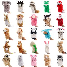 Animal Hand Puppet Baby Education Cartoon Toys Fitend to raconter des histoires Soft Dolls remplissez le cadeau d'anniversaire enfant en peluche 240517