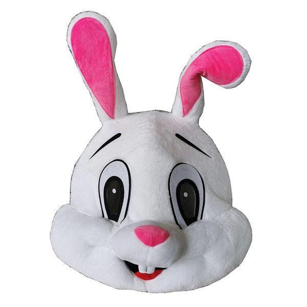 Masque de tête d'animal - Costume de lapin de Pâques Fêtes de lapin en peluche Robe de performance Costume de mascotte de lapin