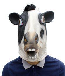 Máscara de cabeza de animal de látex, novedad de lujo, disfraz de Halloween, fiesta de vaca, accesorios de Cosplay43078644531175