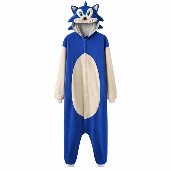 Animal Hedgehog Onesie Kigurumis para hombres adultos unisex pijama invierno LG manga traje lindo estilo suelto traje de fiesta p56H #