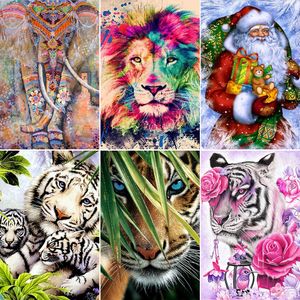 Animal House Tiger Gedrukte stof Kruissteek Volledige kit Borduurwerk Handwerk Hobby Handwerk naaien Home Decor Mulina Design