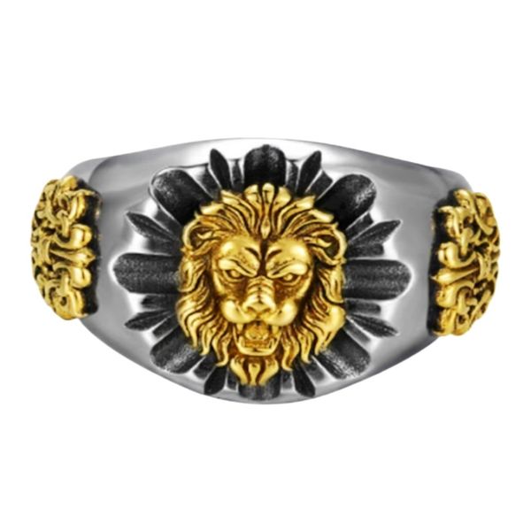 Animal Kingdom The King Lion Head Ring, Bague réglable en forme de lion pour homme, cadeau pour homme, père, ami