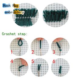 Toile à crochet de verrouillage animal Kit de tapis à crochet de verrou mignon DIY KIT 3D Segment Oreiller Pouteau en laine Croix de pointe
