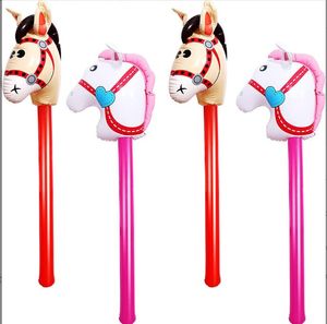 Ballon gonflable en forme d'animal, bâton Long, tête de cheval, décor de fête d'anniversaire, jouets pour enfants garçons et filles