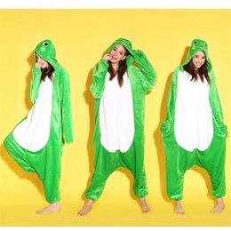 Animal Love Frog unisexe adulte flanelle Onesies pyjamas Kigurumi combinaison à capuche vêtements de nuit Cosplay pour adultes bienvenue entier Ord352G