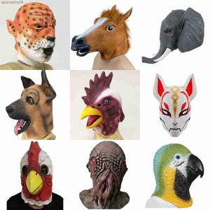 Animal Masque Carnival Party Latex Animal Hood Halloween Props Masque Pour Visage Mode Drôle Masque De Luxe Masque Effrayant Masque 2023 Nouveau L230704