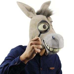 Animal Masks Halloween Latex Party Donkeyhead Male Cosplay Mask 240430