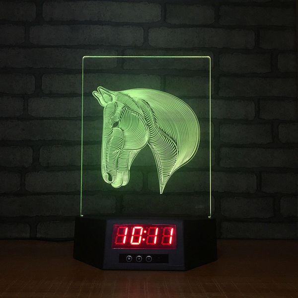 Modèles d'animaux 3D Illusion Night Lights LED 7 Changement de couleur Lampe de bureau Home Decor # R21