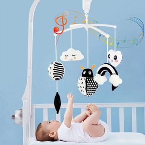 Animal Music Box Black and White Bell Baby Noodles Noodles Box Baby Toy 0-12 mois Baby Clock Touet mobile bébé jouet 240426