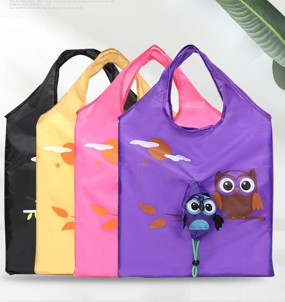 Animal Owl Printing pliable et écotable sac à guichet écologique sac à main pliant sacs à main
