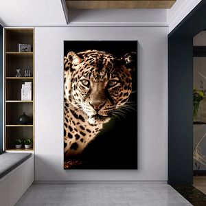 Dieren schilderen canvas leeuw luipaard olie schilderij poster foto thuis interieur kamer kantoor slaapkamer muur decoratie kunst geen frame