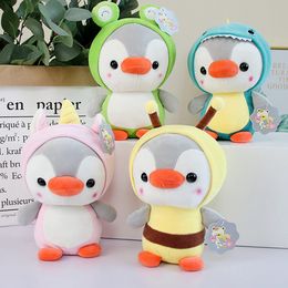 Animal pingüino de peluche de juguete pingüinos Cosplay abeja Rana dinosaurio muñeco de peluche muñecos de peluche pequeño colgante llavero regalo