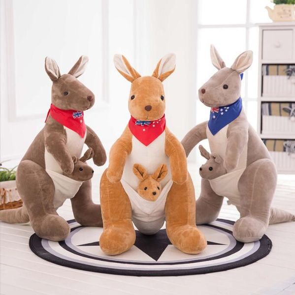 Jouets en peluche animaux, kangourous, poupées en tissu mignonnes, cadeaux d'activité, poupées souris mère et enfant