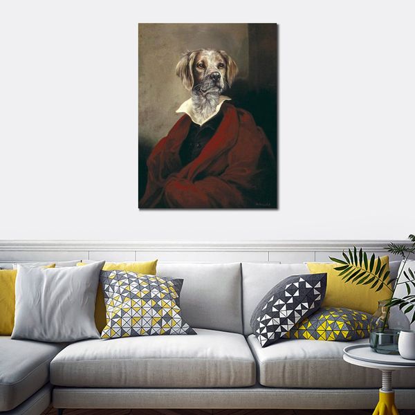 Retratos de animales, perro, lienzo, arte, el Cabo Rojo Spaniel, Thierry Poncelet, pintura al óleo, reproducción hecha a mano, decoración de oficina moderna