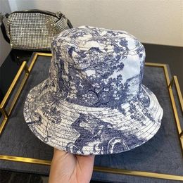 Chapeau seau imprimé animal hommes et femmes coton plat soleil réversible cravate teinture pêcheur large bord chapeaux1858