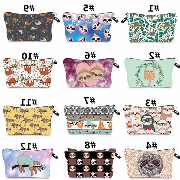 Impresión animal Cosmetic Bags Lindas Mujeres Bolso Viajes Touchos Organizador Bolsa de maquillaje de dibujos animados