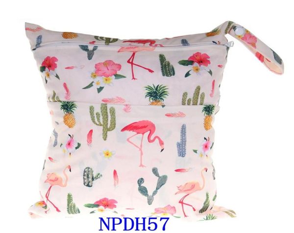 Animal imprimé bébé fermeture éclair WetDry sac à couches imperméable à l'eau humide et sec tissu sacs à couches sac de maillot de bain humide WetBag 3328cm9296319