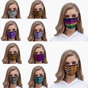 Impresión animal Mascarilla Gasa de algodón Antipolvo Máscara lavable reutilizable Leopardo Impreso en 3D Máscaras de moda para adultos Diseñador HHA1432