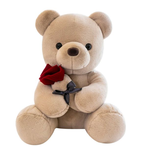 Animal Promotional Soft Doll Toy Custom Plux Valentin Day Bourse avec une fleur de rose