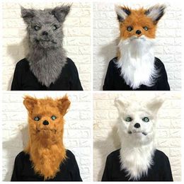 Animal Rabbit Weerwolf Masker Anoniem Maskerade Cartoon Hoofddeksel Halloween Cosplay Kostuums Grappige Props