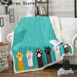 Animal Series Thicken Deken 3D Digital Printing Cat Sofa Couch gooien Cover Flanel Dekens Kinderen Volwassen Beddengoed Geschenken