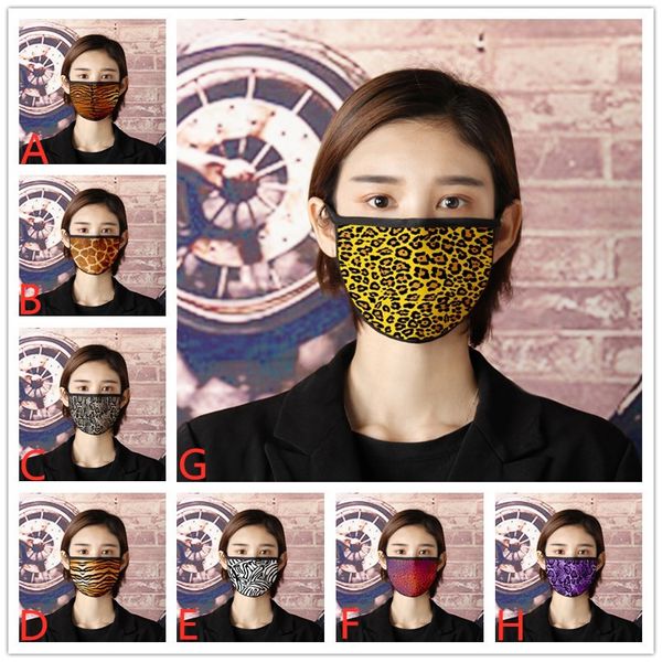 Animal Texture Masque Adulte Enfants Coupe-Vent Anti-Poussière Masque 3D Imprimé Coton Masques Réutilisable Peut Être Lavé
