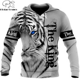 Animal The King-Tiger 3D All Over Gedrukt Unisex Deluxe Hoodie Heren Sweatshirt Zip Pullover Casual Jas Trainingspakken DW0285 220114