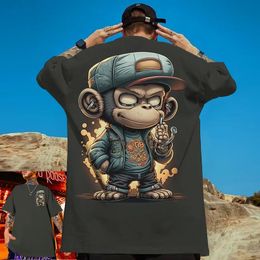 Dierlijke t -shirts voor mannen 3D Hiphop Monkey Print Daily Casual korte mouwen losse oversized t -shirt street Harajuku Tops Tee 2024 240420