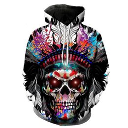 Animal Wolf / Lion Series 3D Sweater Skull Pirate King Print Hoodie Male Vrouw