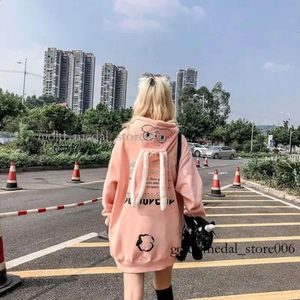 Dier Vrouwen Hoodies Harajuku Kawaii Konijn Hoodie Sweatshirt Tops Schattig Konijntje Grafische Bovenkleding Koreaans Paar E Meisjes Hoodie Psychologische Bunny 230