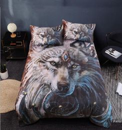 Dieren 3D Gedrukt Fleece Fabric Bedding Suit Quilt Cover 3 Pics dekbedovertrek van hoge kwaliteit beddengoed sets beddengoed benodigdheden home Texti2204693