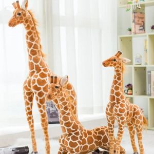 Animales 50120 cm dibujos animados tamaño gigante jirafa juguetes de peluche lindo animal relleno muñeca suave niños apaciguar regalo de cumpleaños al por mayor