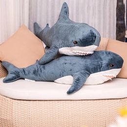 Oreiller en peluche requin 60cm, animaux, compagnon de voyage, jouet cadeau, jouets poissons animaux mignons pour enfants