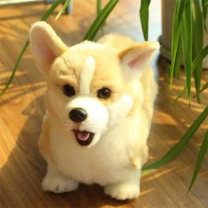 Dieren Baby Knuffel Kortbenige Corgi Hond Simulatie Knuffeldier s Super Realistisch Home Decor Huisdier Kind Cadeau 210728