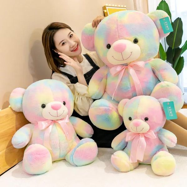 Animaux colorés ours en peluche froid jouet en peluche gros doux super mignon ours poupée oreiller bébé petite amie cadeau de Noël décoration LT0121