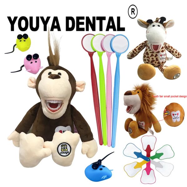Animaux dentisterie toys enfants cadeaux de Noël dentaire des poupées en peluche de dents