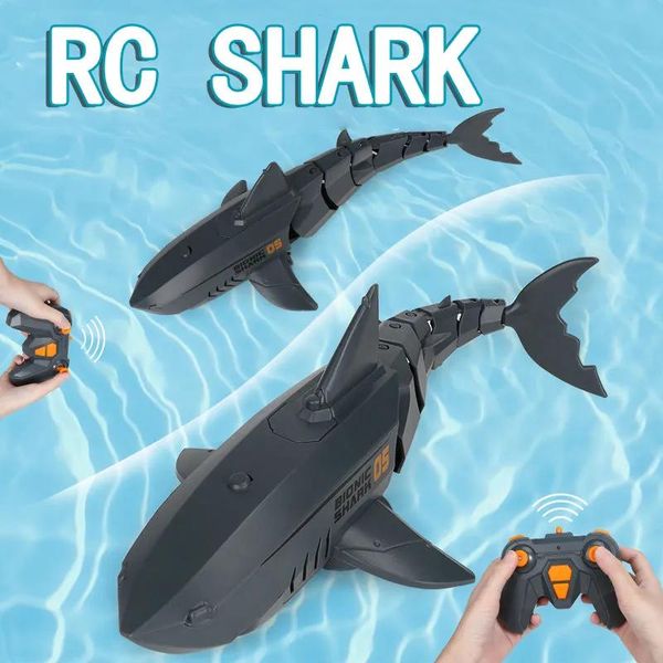 Animales Eléctricos/RC Animales Robot Ballena Tiburón Juguete para Niños Serpiente Control Remoto Tiburones Juguetes Eléctricos RC Robots Niños Niños Baño Peces Caca